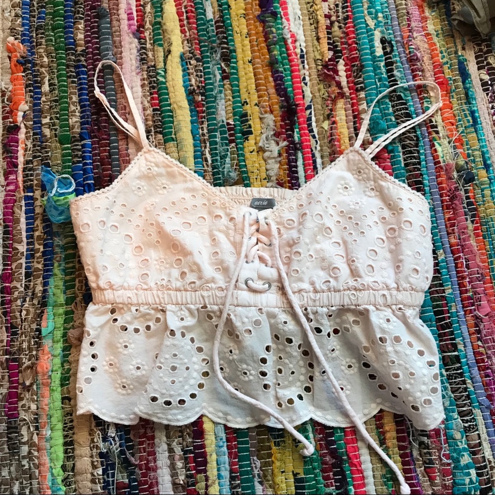 Lace up crop top